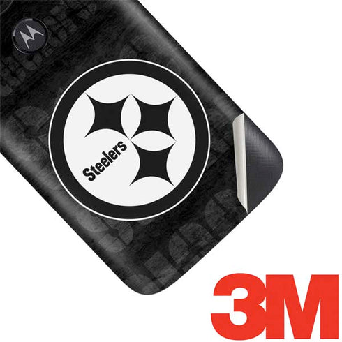 NFL Pittsburgh Steelers Black & White Moto E5 Play Skin